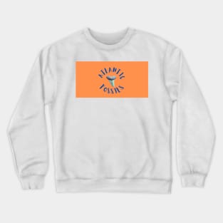 Orange and Royal Blue Nautical Light Blue Atlantic Fossils Shark Tooth Print Crewneck Sweatshirt